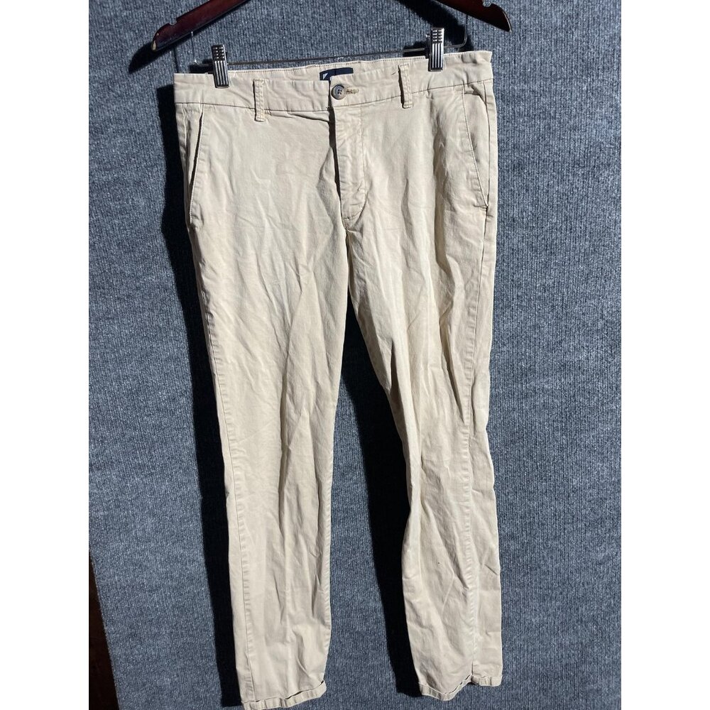 Kloth Pants Mens 35x30 Beige Khakis Flat Front Straight Leg Casual Chino Twill